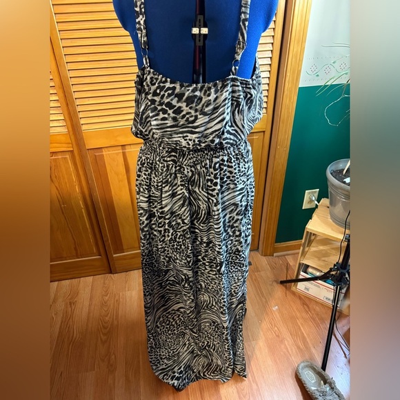 Faded Glory Black and White Animal Print Maxi Dress - Picture 2 of 3